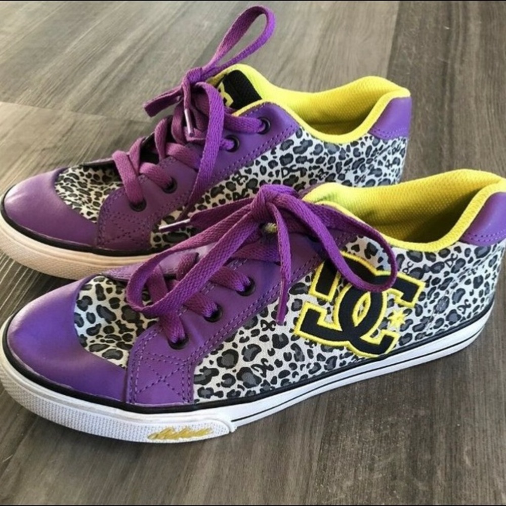 🐆 DC Chelsea Purple Leopard Print Skateboarding Shoes
 Youth 6